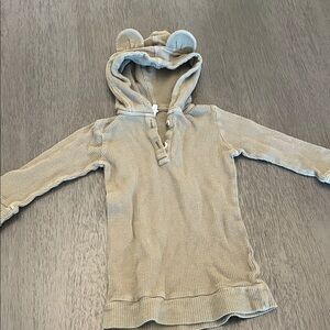 Kate Quinn olive thermal Kids Hoodie with Cute Ears